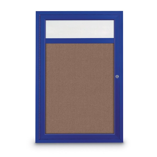 Slim Enclosed Corkboard, 30"x30", Bronze Alum Frame/Rubber